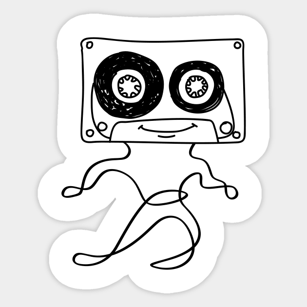 Cassette guy Sticker by kalogerakis